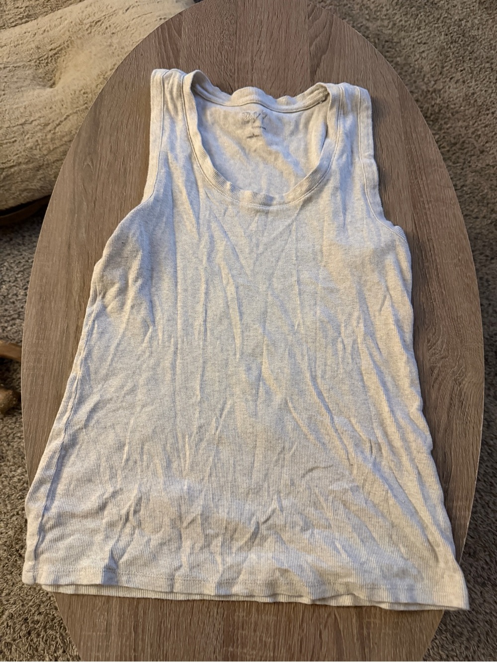 Classic Women's Ribbed Tank Top - Light Gray